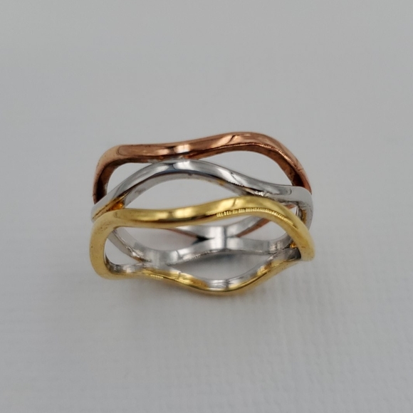 Ashlynn Avenue Gold Plated Trio Ring, Size 6-1/4 - Picture 6 of 7